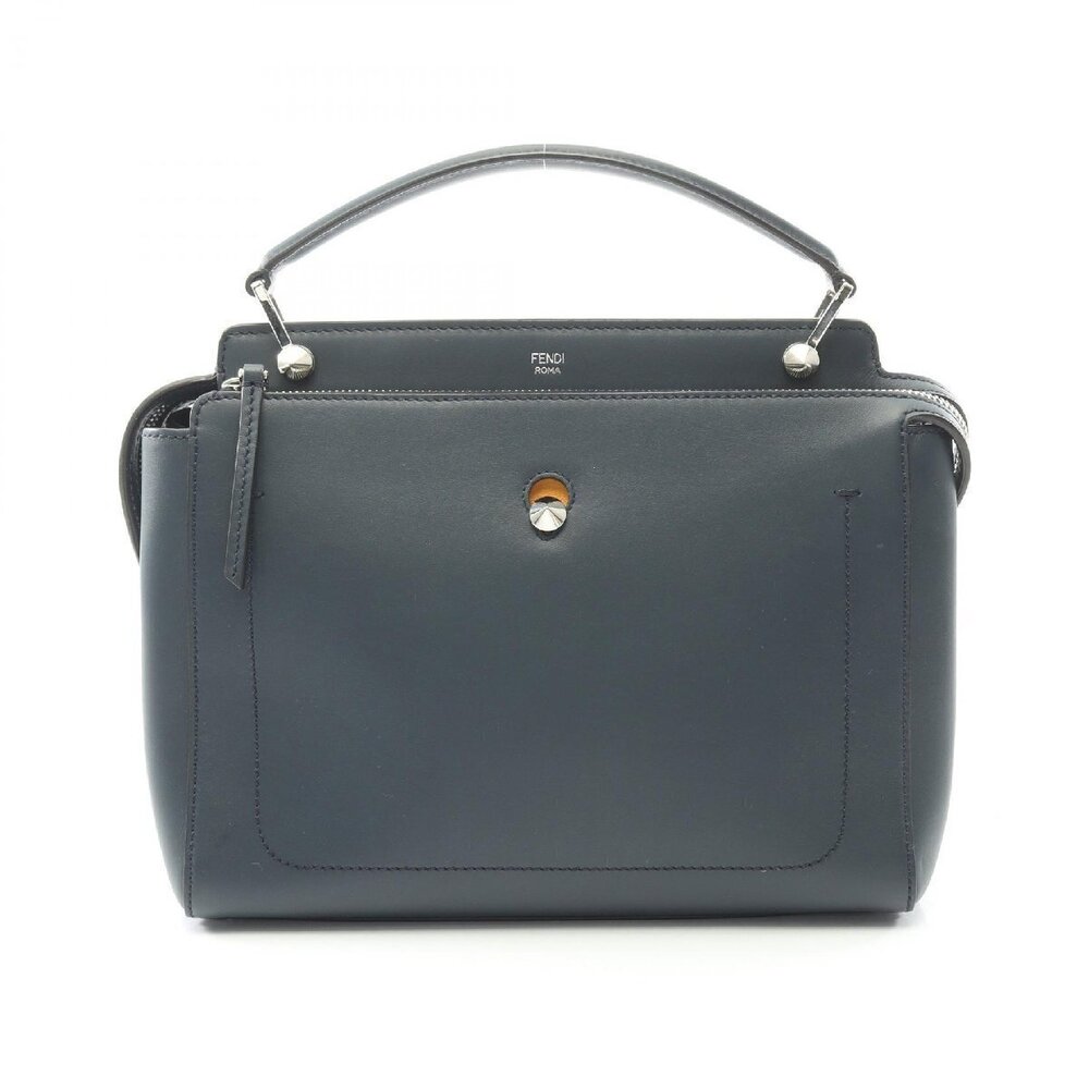 Fendi DOT COM Handbag leather Navy Blue